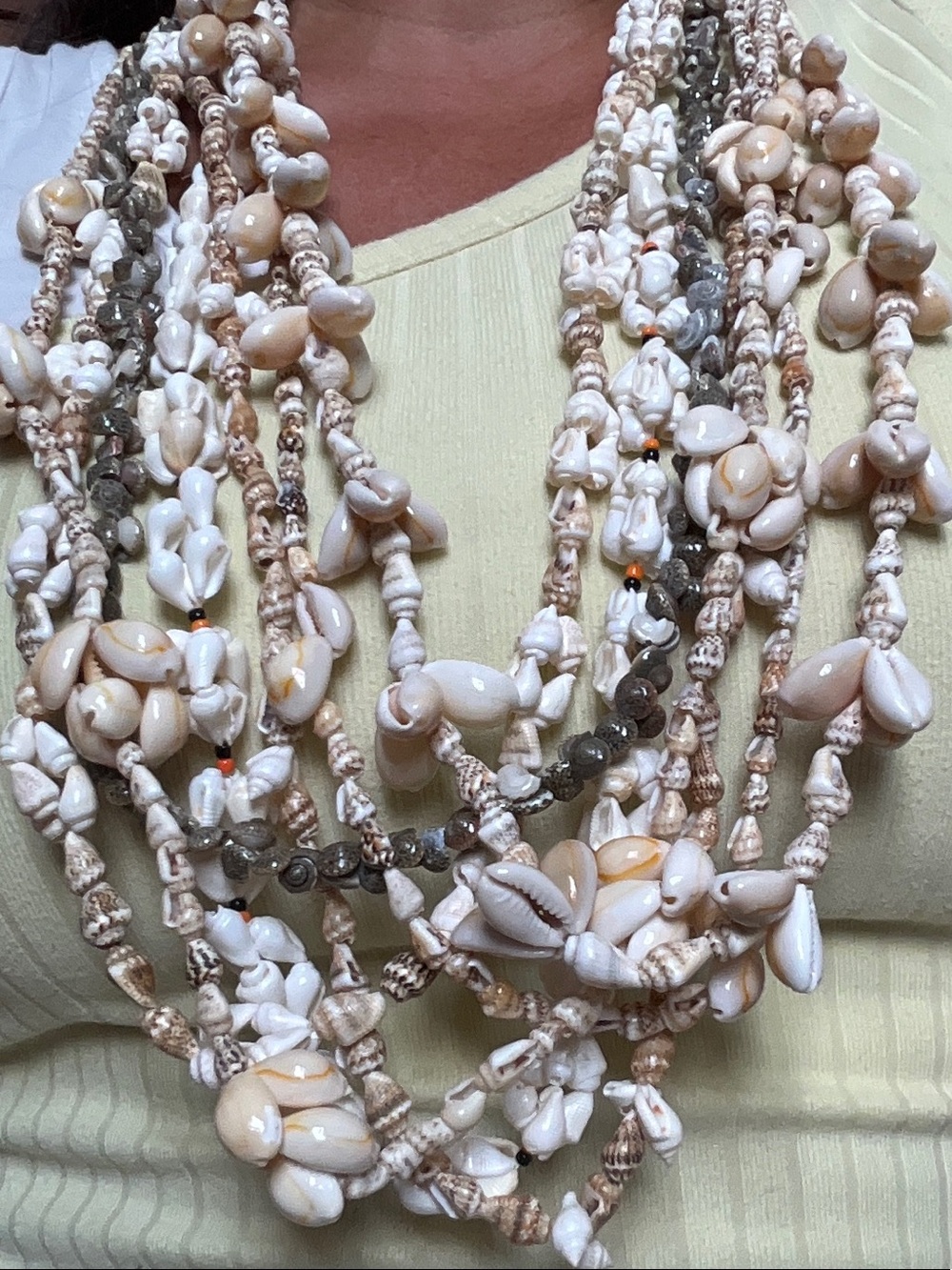 7 Handmade Multi-Strand Shell Necklaces